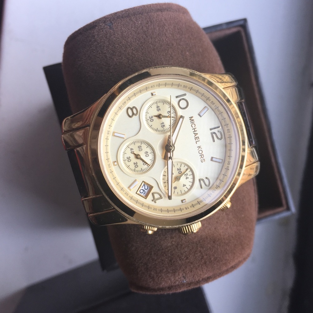 Michael Kors Gold Tortoiseshell Runway Watch